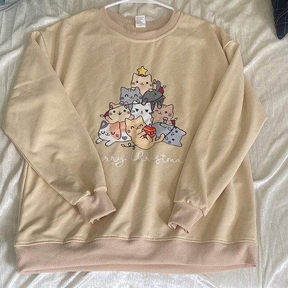Cute Cat Tree Holiday Sweatshirt - Picture 3 of 10
